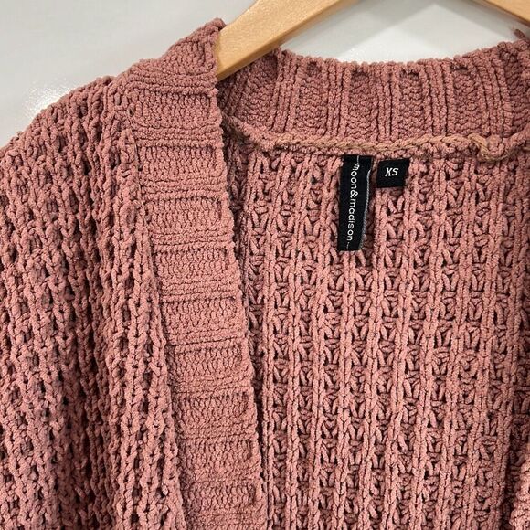 Moon & Madison chunky brown open cardigan sweater - Picture 2 of 4